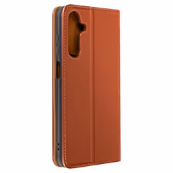 Housse pour Samsung Galaxy A25 5G en Cuir Véritable avec Porte-carte - Marron Clair