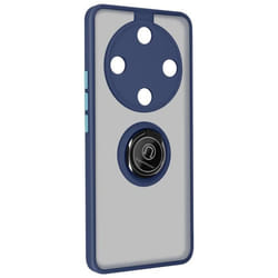 Coque pour smartphone - AVIZAR - Honor Magic 6 Lite 5G - Bague Métallique Fonction Support - Bleu Nuit