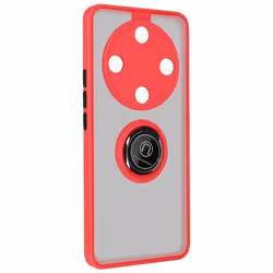 Coque pour Honor Magic 6 Lite 5G - AVIZAR - Bague Métallique Fonction Support - Rouge