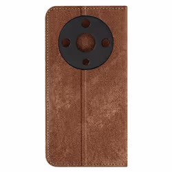 Etui Denim Portefeuille AVIZAR pour Honor Magic 6 Lite 5G - Marron - Support vidéo