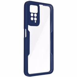 Coque de protection 360° AVIZAR pour Xiaomi Redmi Note 11 et 11s - Dos rigide et partie avant souple - Bleu nuit