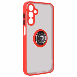 Coque - Samsung - Galaxy A15 5G - Rouge - Bague Métallique - Support Vidéo