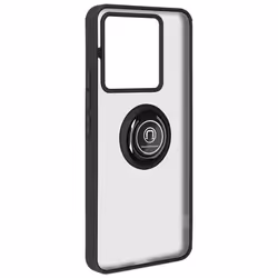 Coque pour smartphone - AVIZAR - Redmi Note 13 Pro 5G - Bague Métallique - Fonction Support - Noir
