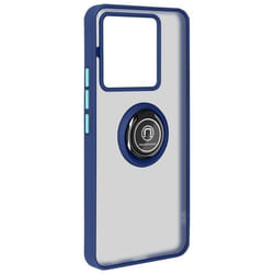 Coque pour Redmi Note 13 Pro 5G - AVIZAR - Bague Métallique Fonction Support - Bleu Nuit