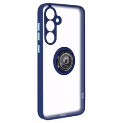 Coque pour Samsung Galaxy A35 - AVIZAR - Bague Métallique Fonction Support - Bleu Nuit