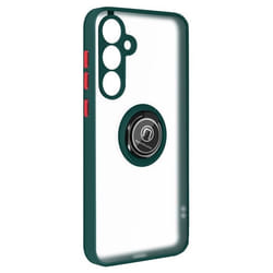Coque pour Samsung Galaxy A35 - AVIZAR - Bague Métallique Fonction Support - Vert Foncé