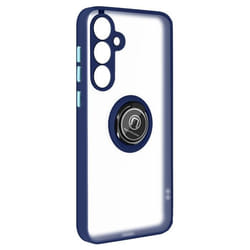 Coque pour Samsung Galaxy A55 - AVIZAR - Bague Métallique Fonction Support - Bleu Nuit