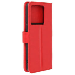 Étui Portefeuille - Xiaomi - Redmi Note 13 Pro 5G - Rouge - Support Vidéo - Rangement Cartes