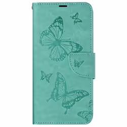 Étui pour Samsung A35 5G - AVIZAR - Portefeuille Papillon - Turquoise - Coque Semi-rigide