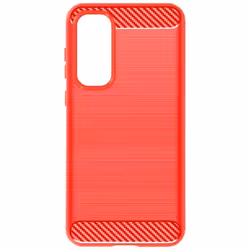 Coque pour Samsung Galaxy A35 5G - AVIZAR - Effet Carbone et Brossé Rouge - Coque Semi-rigide