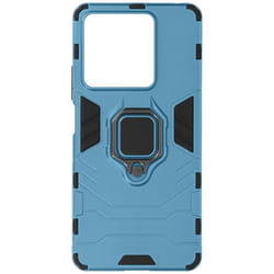 Coque pour Xiaomi Redmi Note 13 5G - AVIZAR - Anneau Support Bi-matière Antichoc - Bleu Clair