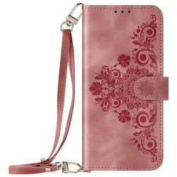 Etui fleurs pour Xiaomi Redmi Note 13 4G - AVIZAR - Portefeuille support vidéo - Rose