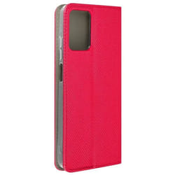 Étui pour Motorola Moto G24 - AVIZAR - Rouge - Effet Granulé - Porte carte - Support Vidéo