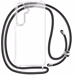 Coque pour Samsung S23 FE Silicone Antichoc avec Cordon Tressé 70cm Transparent