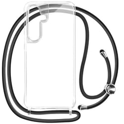 Coque pour Samsung S23 FE Silicone Antichoc avec Cordon Tressé 70cm Transparent