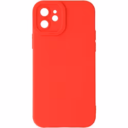 Coque pour iPhone 12 - AVIZAR - Silicone Mat - Protection Caméra renforcée - Rouge