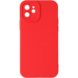 Coque pour iPhone 12 - AVIZAR - Silicone Mat - Protection Caméra renforcée - Rouge