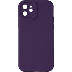 Coque pour iPhone 12 - AVIZAR - Silicone Mat - Protection Caméra renforcée - Violet Foncé