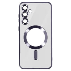 Coque MagSafe pour Samsung S24 Plus en Silicone Contour Chromé Violet