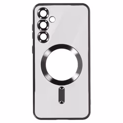Coque MagSafe pour Samsung Galaxy S24 Plus Silicone Contour Chromé Noir