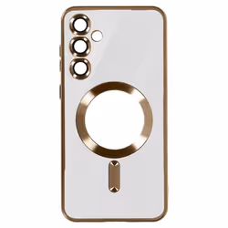 Coque MagSafe - Samsung - S24 Plus - Silicone Flexible - Protection Caméra - Chromé Doré