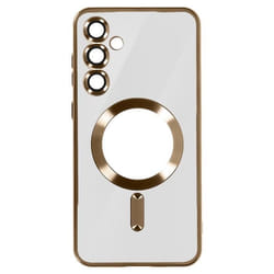 Coque MagSafe - Samsung - S24 Plus - Silicone Flexible - Protection Caméra - Chromé Doré