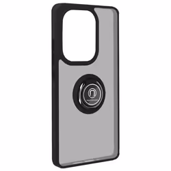 Coque pour Xiaomi Redmi Note 13 Pro 4G - AVIZAR - Bague Métallique Support Vidéo - Noir