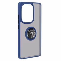 Coque rigide AVIZAR pour Xiaomi Redmi Note 13 Pro 4G - Bague Métallique Support Vidéo - Bleu Nuit