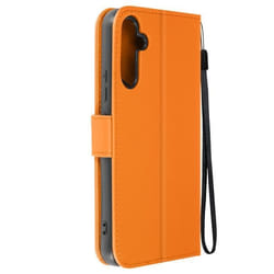 Étui Portefeuille - Grenouille - Samsung A54 5G - Simili cuir Orange - Support Vidéo Incliné - Dragonne incluse