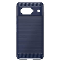 Coque pour Google Pixel 8a - AVIZAR - Flexible Effet Carbone et Brossé Bleu Nuit
