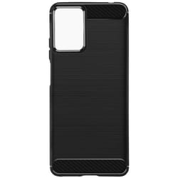 Coque AVIZAR pour Motorola Moto G24 et G04 - Effet Carbone et Brossé Noir - Coque Silicone Flexible