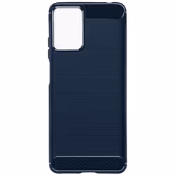 Coque pour Motorola Moto G24 et G04 - AVIZAR - Flexible Effet Carbone et Brossé - Bleu Nuit