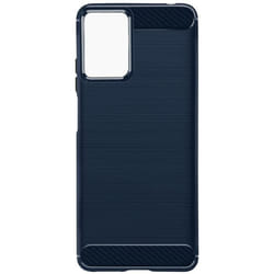 Coque pour Motorola Moto G24 et G04 - AVIZAR - Flexible Effet Carbone et Brossé - Bleu Nuit