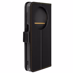 Étui pour Xiaomi Redmi A3 - AVIZAR - Portefeuille Support Vidéo - Noir - Coque Semi-rigide - Aspect Lisse