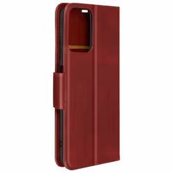Étui pour Motorola Moto G34 - AVIZAR - Clapet Portefeuille Support Dragonne - Rouge - Synthétique - Rabat