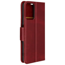 Étui pour Motorola Moto G34 - AVIZAR - Clapet Portefeuille Support Dragonne - Rouge - Synthétique - Rabat