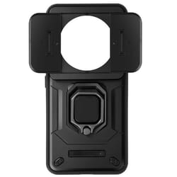 Coque pour Xiaomi 14 Ultra - AVIZAR - Noir - Cache caméra coulissant et bague rotative