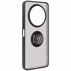 Coque rigide AVIZAR pour Xiaomi Redmi A3 - Bague Métallique Fonction Support Noir - Lisse - Mixte