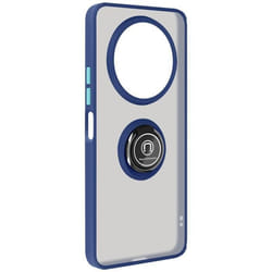 Coque pour smartphone - AVIZAR - Xiaomi Redmi A3 - Bague Métallique - Fonction Support - Bleu Nuit