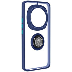 Coque rigide AVIZAR pour Honor Magic 6 Pro 5G - Bague Métallique Fonction Support - Bleu Nuit