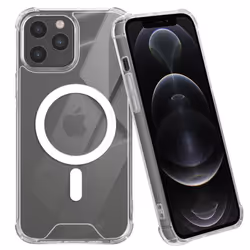 Coque Magsafe pour iPhone 12 Pro - AVIZAR - Silicone Gel - Coins Renforcés Antichoc Transparent