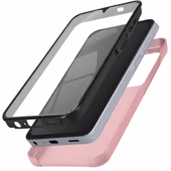 Coque Intégrale AVIZAR pour Samsung A15 - Rigide et Souple - Rose Champagne - Protection Complète