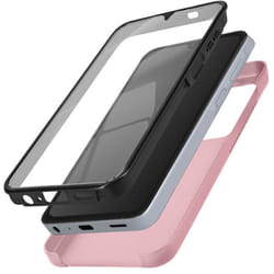 Coque Intégrale AVIZAR pour Samsung A15 - Rigide et Souple - Rose Champagne - Protection Complète