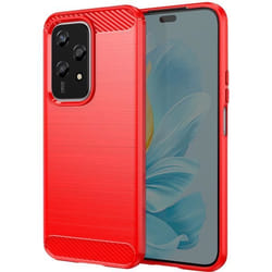 Coque pour Honor 200 Lite - AVIZAR - Effet Carbone et Brossé Rouge - Protection Souple