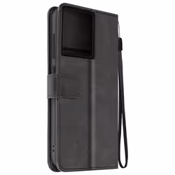 Étui pour Motorola Edge 50 Pro Dragonne Clapet Support Portefeuille Noir