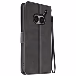 Étui pour Nothing Phone 2a Dragonne Clapet Support Portefeuille Noir