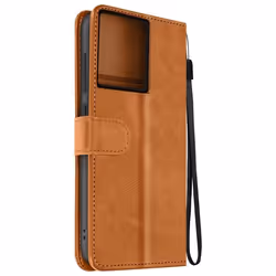 Étui pour Motorola Edge 50 Pro - AVIZAR - Dragonne Clapet Support Portefeuille - Marron