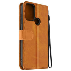 Étui pour Nokia C22 - AVIZAR - Dragonne Clapet Support Portefeuille - Marron - Semi-rigide - Synthétique