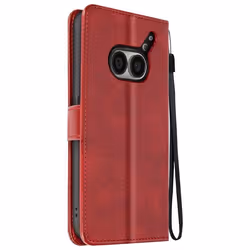 Étui pour Nothing Phone 2a Dragonne Clapet Support Portefeuille Rouge