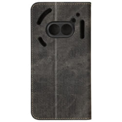 Étui pour Nothing Phone 2a Texture Denim Clapet Portefeuille et Stand Noir
